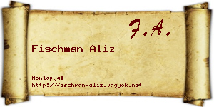 Fischman Aliz névjegykártya